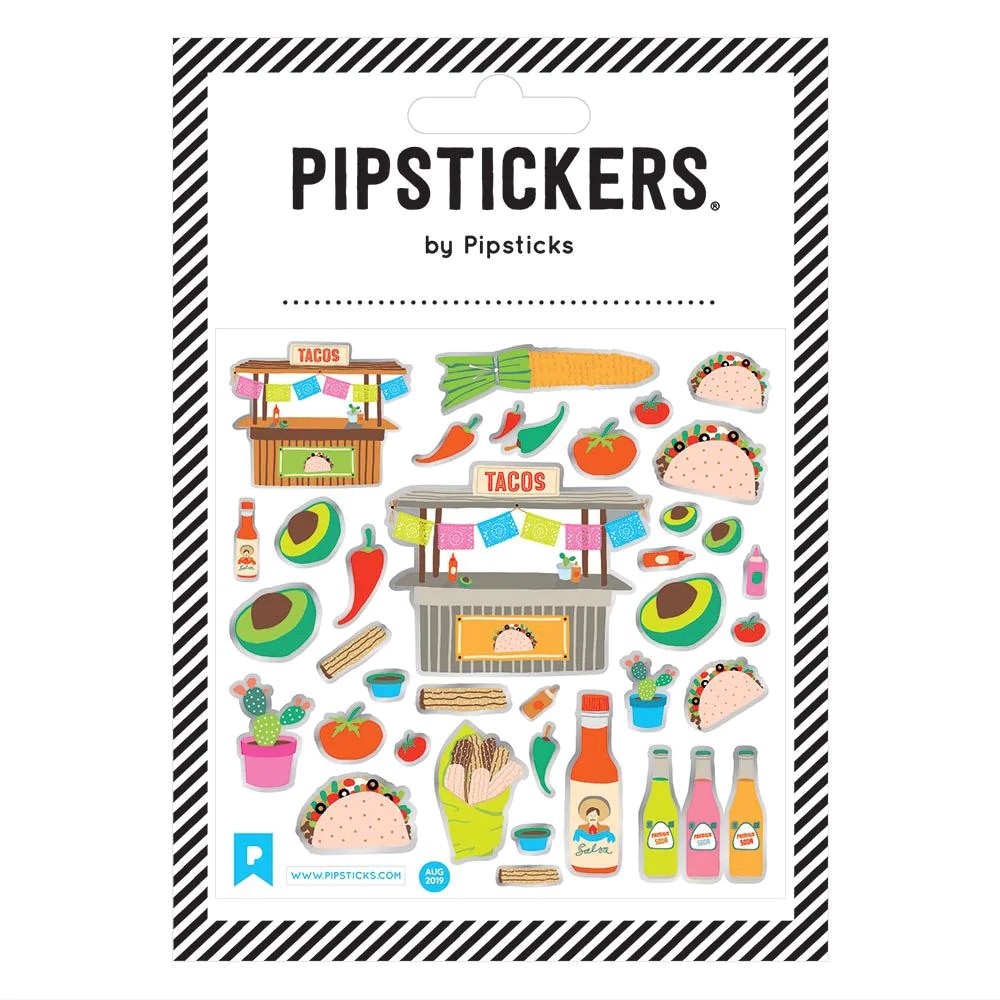 Pipsticks, Stickers, Art & School, Approximately 4"x4", Taco Tuesday, 620159